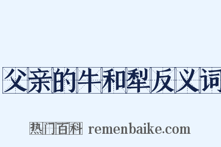 父亲的牛和犁反义词是什么意思的图片